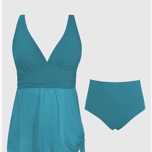 Cupshe Teal Swim Dress Set
